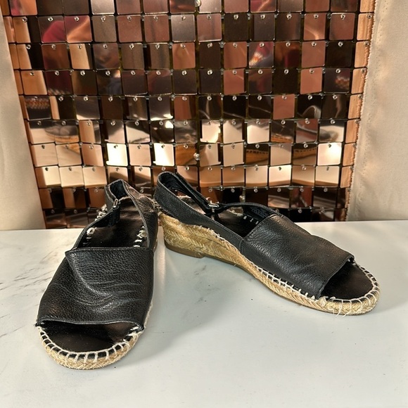 FRANCO Sarto Leather Espadrille Wedge Open Sandal Size 6M - Picture 6 of 11